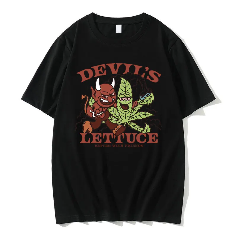 

Devil S Lettuce Better with Eriends Graphic Tshirt Summer Men's Vintage T Shirt Funny Men Women Fashion Short-sleeved T-shirts