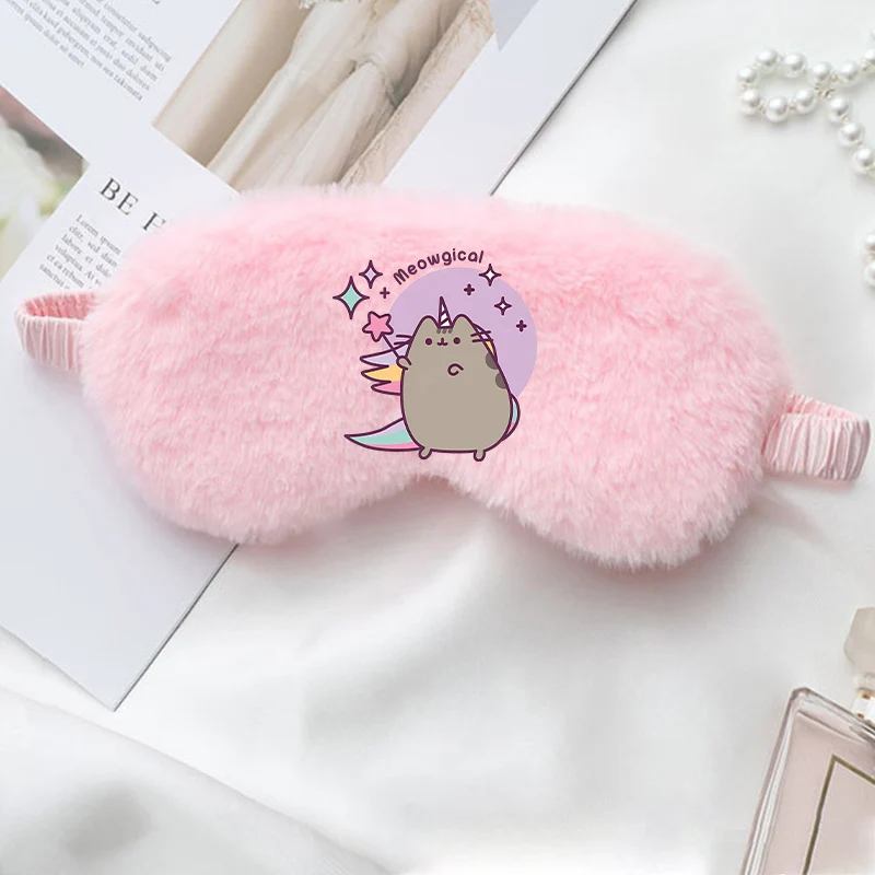 Pusheens Girl Плюшевые маски для сна глаз Аниме Мультфильм Взрослый Офис Сиеста Тени