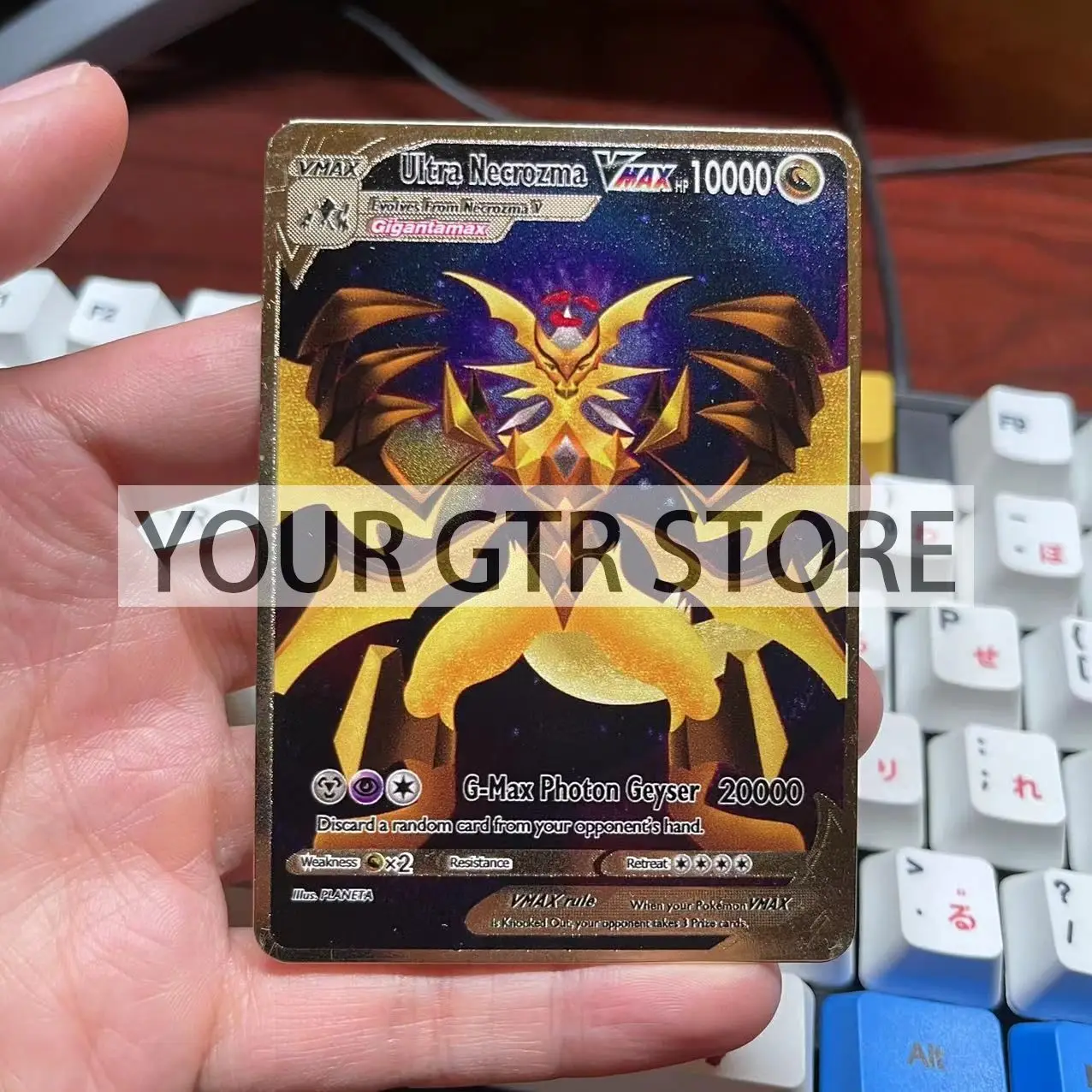 10000HP Arceus Necrozma Покемон металлические карты в английском железо золотые покмо