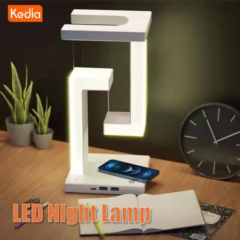 

Подвесная антигравитационная лампа Kedia, настольная лампа с беспроводным зарядным устройством, с регулируемой яркостью, для спальни, прикроватный Декор