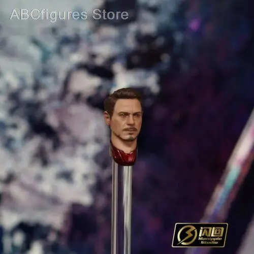 

1:12 Tony Stark Head Sculpt Carved For 6" SHF SMK85 Body Model Toys
