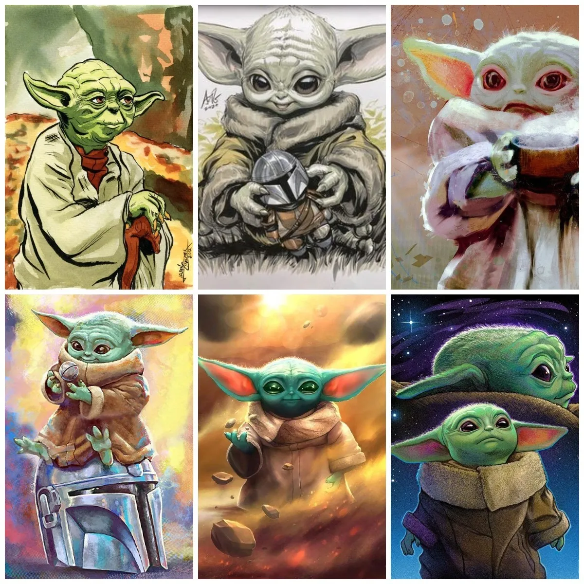 

Disney Diamond Painting Cartoon Star Wars Yoda Mandalorian 5D DIY Round Embroidery Mosaic Set Cross Stitch Child Gift Wall Decor