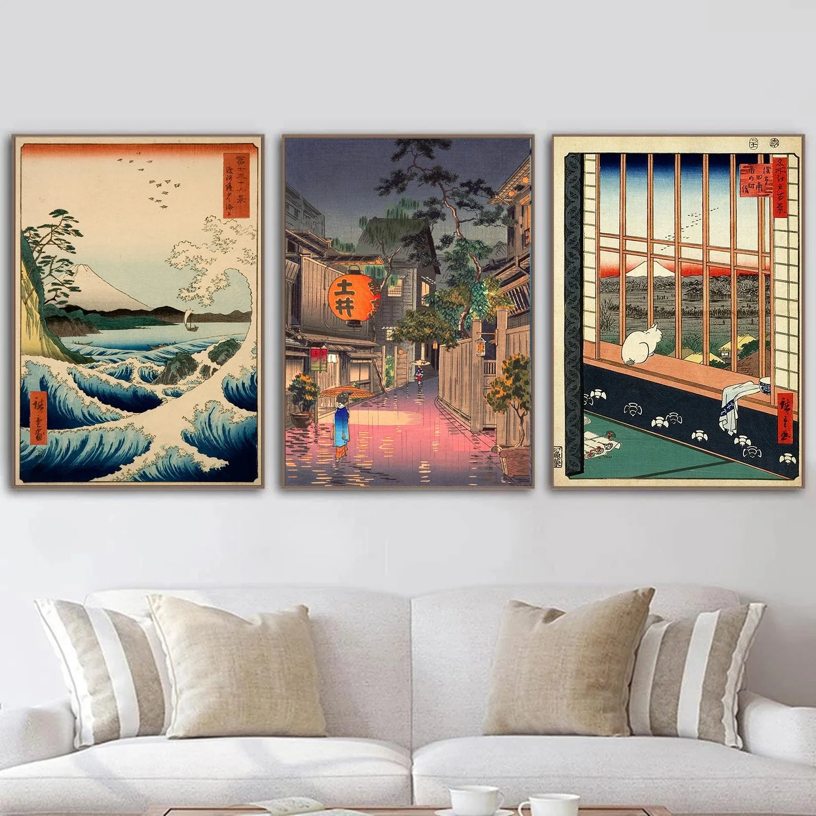 Винтажный Японский Ushigome Kagurazaka Постер В Стиле Ретро Настенное Искусство Холст С