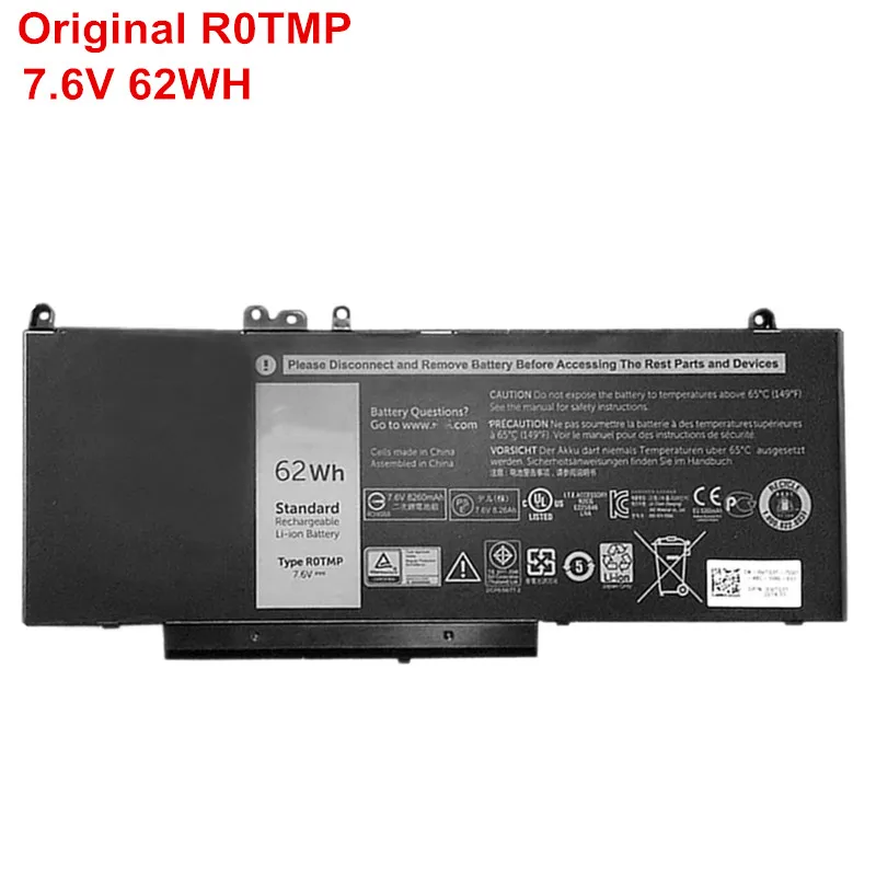 

Xichen 7.6V 62WH R0TMP ROTMP Laptop Battery Original For Dell Latitude 14 5450 E5450 15 5550 E5550 Series Notebook 6MT4T 7V69Y