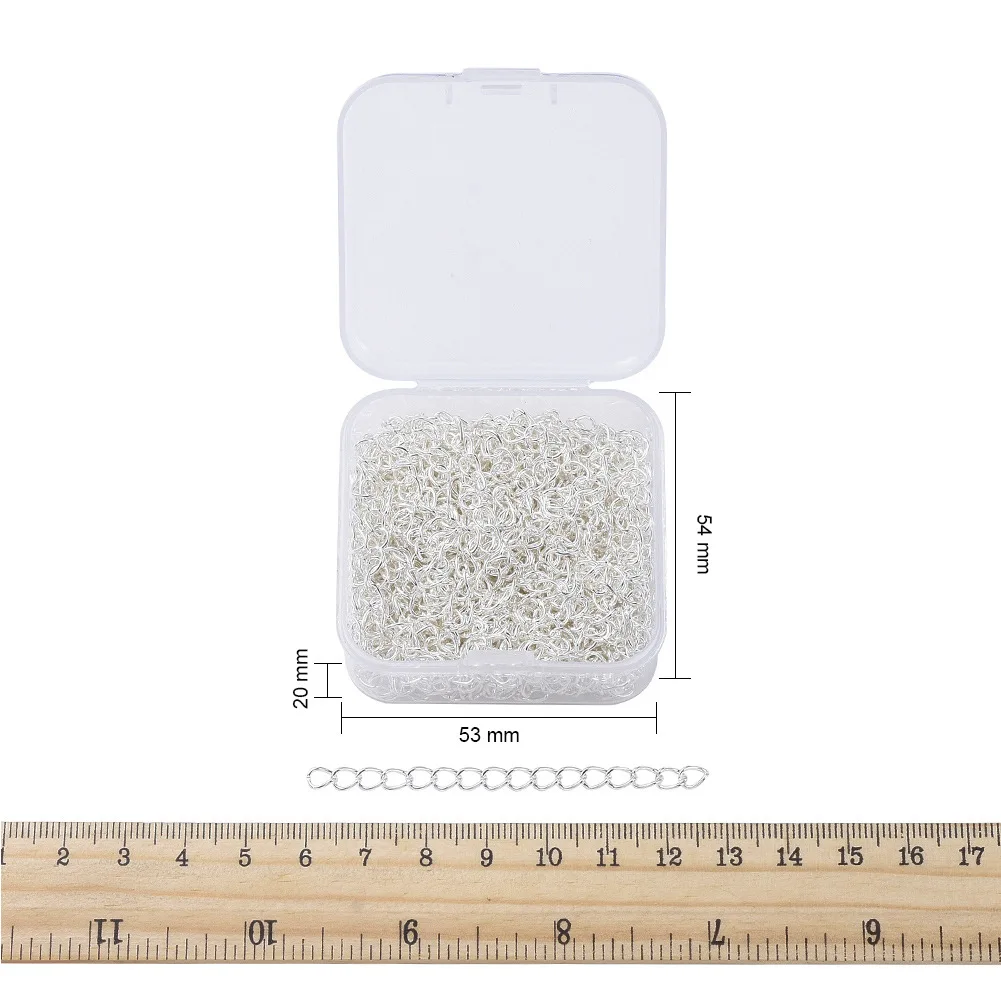 100pcs/Box 70mm 5.4x5.3mm Iron Necklace Bracelet Extension Chain Tail Extender For Diy Handmade Jewelry Accessories Materials