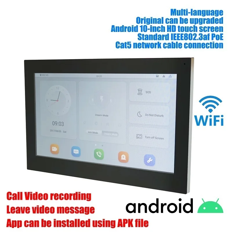 Enlarge 2022 Android 10-inch digital indoor monitor, Video Intercom monitor,wired doorbell monitor