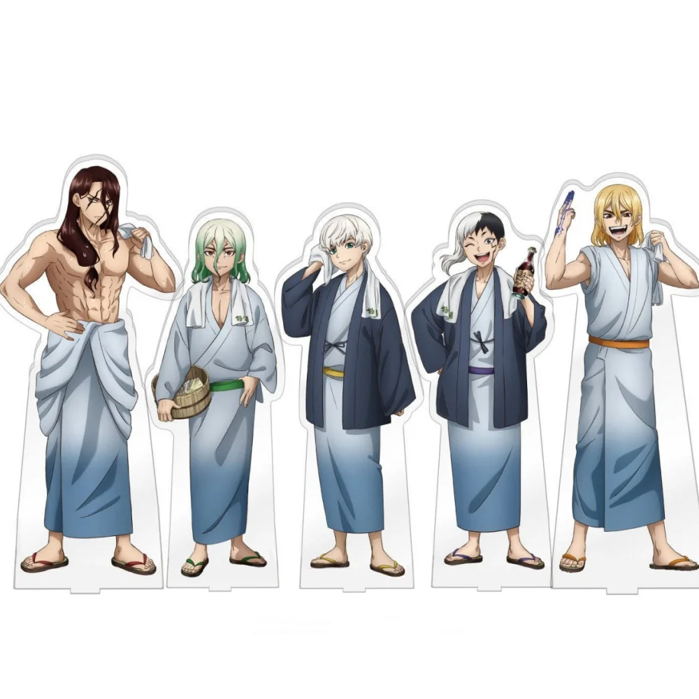 Фото Loen магазин аниме Dr. Stone Ukyo Saionji Gen Asagiri Tsukasa Shishio Onsen Ver акриловая подставка для рабочего стола искусственные подарки около 15 см №1