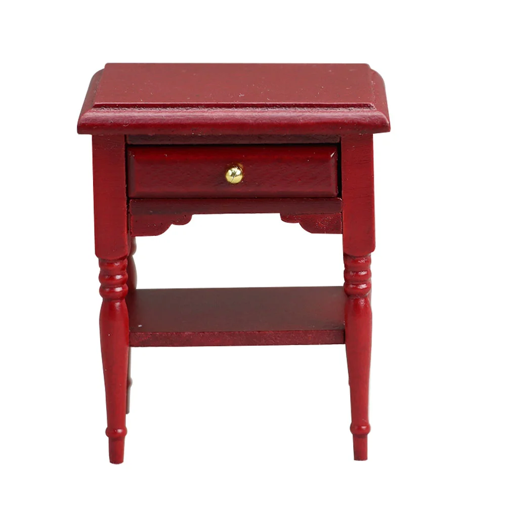 

Simulated Bedside Table Miniature Model Nightstand Wood House Accessory Home Decorations Decorative Ornament Silvanian familiy