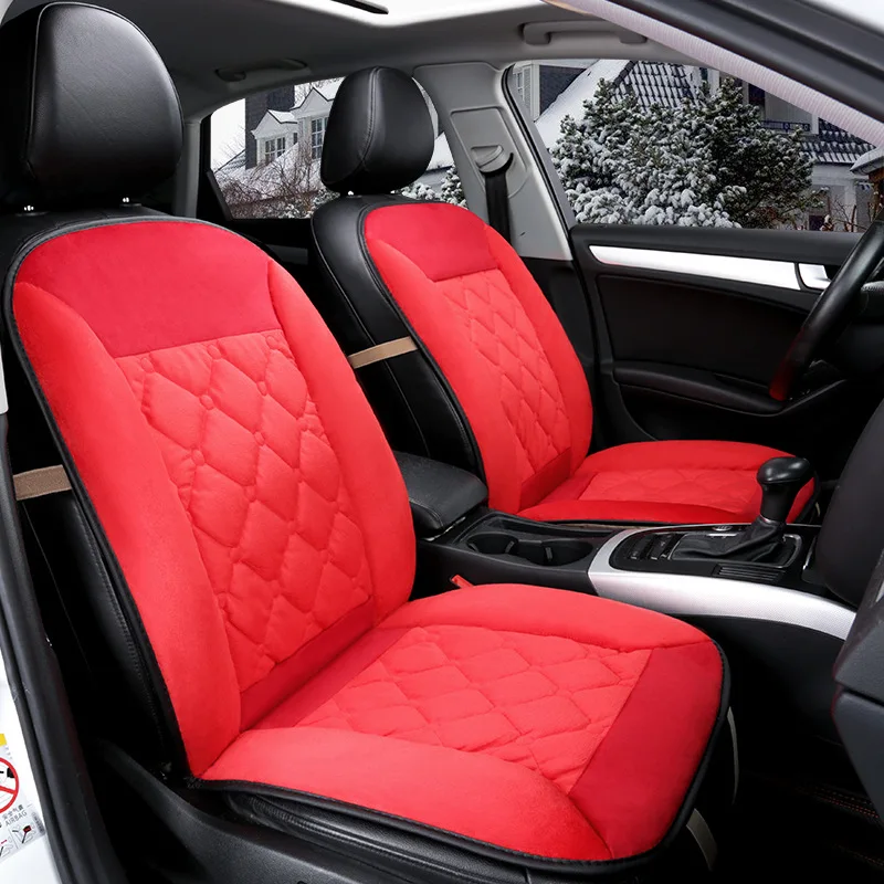 

Plush Car Seat Covers Cushion 4 Season General Front Mat Cover Car Anti-Slip Breathable for Car Automobiles Interior Accessories