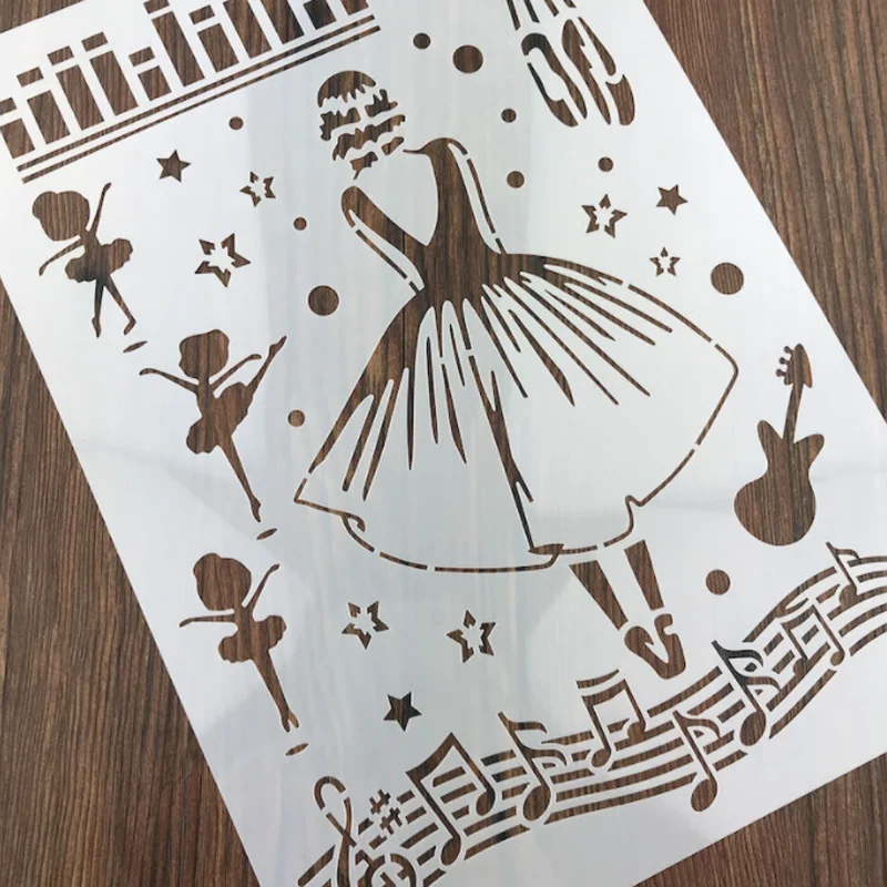 Трафареты с музыкальными фигурами для самостоятельной сборки разукрашения стен