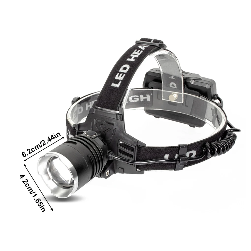 

Headlight 1600LM USB Rechargeable Outdoor Headlamp Waterproof Adjustable Charger for Camping Hiking