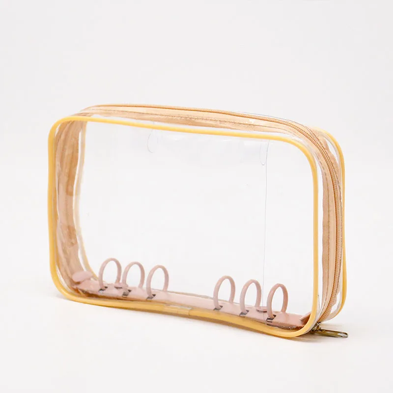 Yiwi A6 кольцевая папка симпатичная сумка на молнии прозрачная широкая из ПВХ с