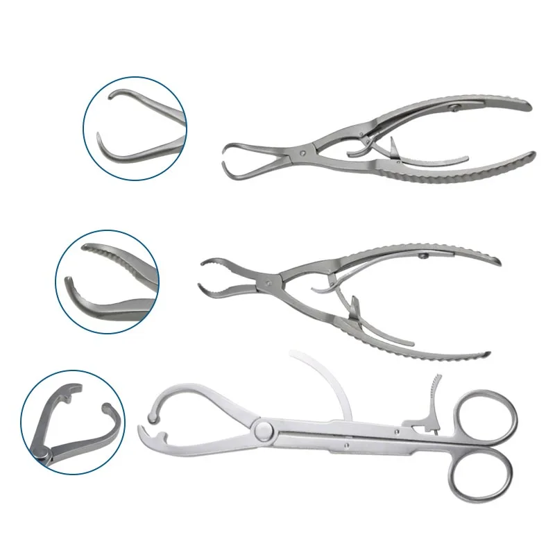 Three Type Choices Bone Holding Forceps Serrated Jaw Soft Ratchet Forceps Orthopedic Surgical Instrument Stainless Steel