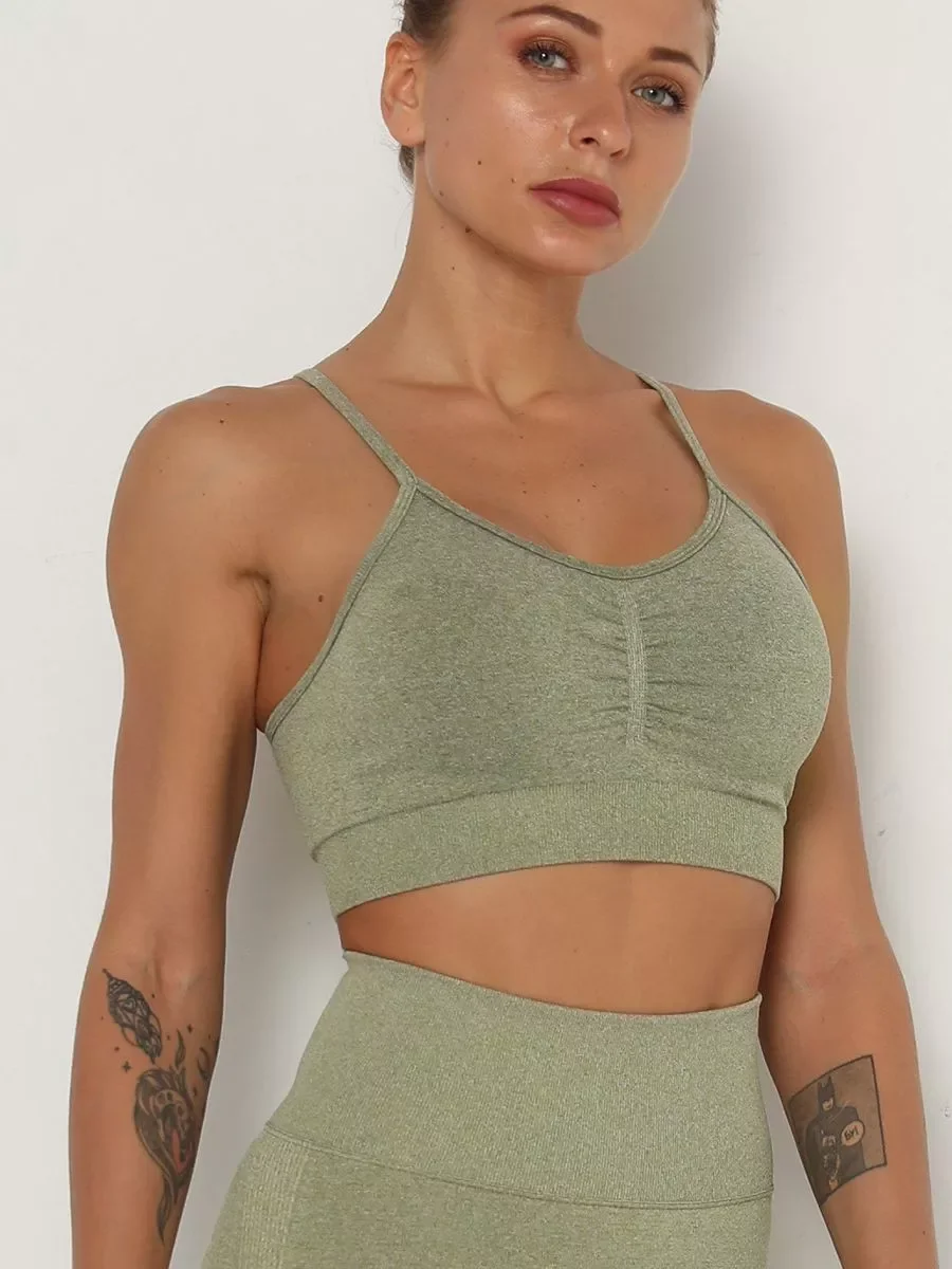 

Tops Hot Sale Push Up Fitness Women Sport Female Sport Gym Top Padded Gym Brassiere Sports Tank Top Sportswear bralette