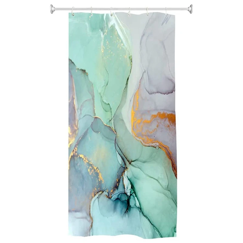 

Мраморные занавески для душа для ванной комнаты, набор из красочной ткани с 12 крючками, акварельные абстрактные чернильные краски