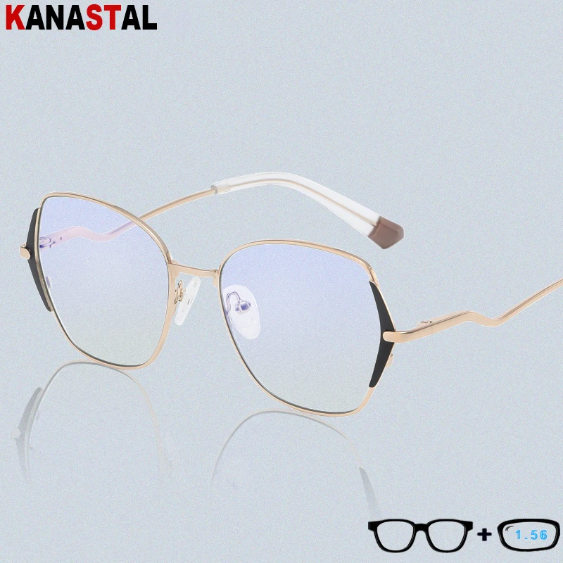 

Женский синий светильник, блокирующие очки для чтения, мужские компьютерные очки с защитой от усталости, металлическая оправа для очков, оп...