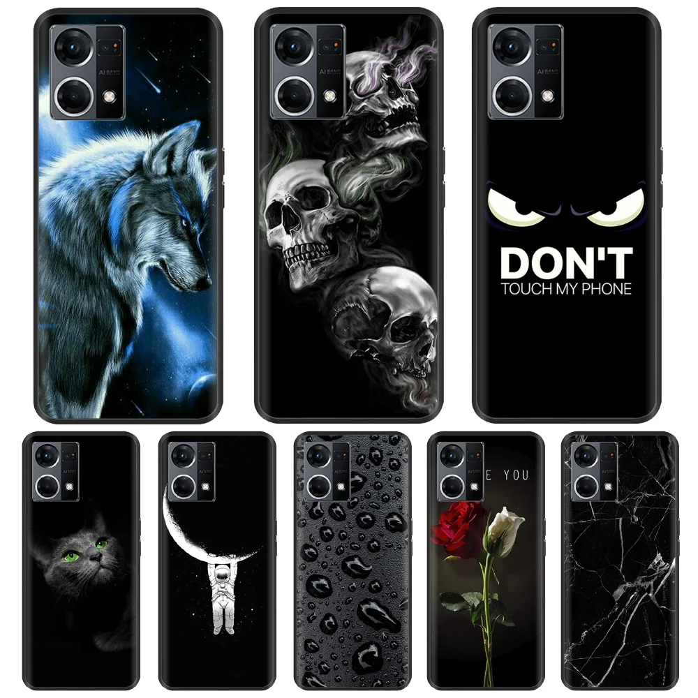 

Case For Oppo Reno7 4G Cover Reno7 Silicone Soft Shockproof TPU Back Covers for OPPO F21 Pro Reno 7 4G Case Black Bumper Fundas