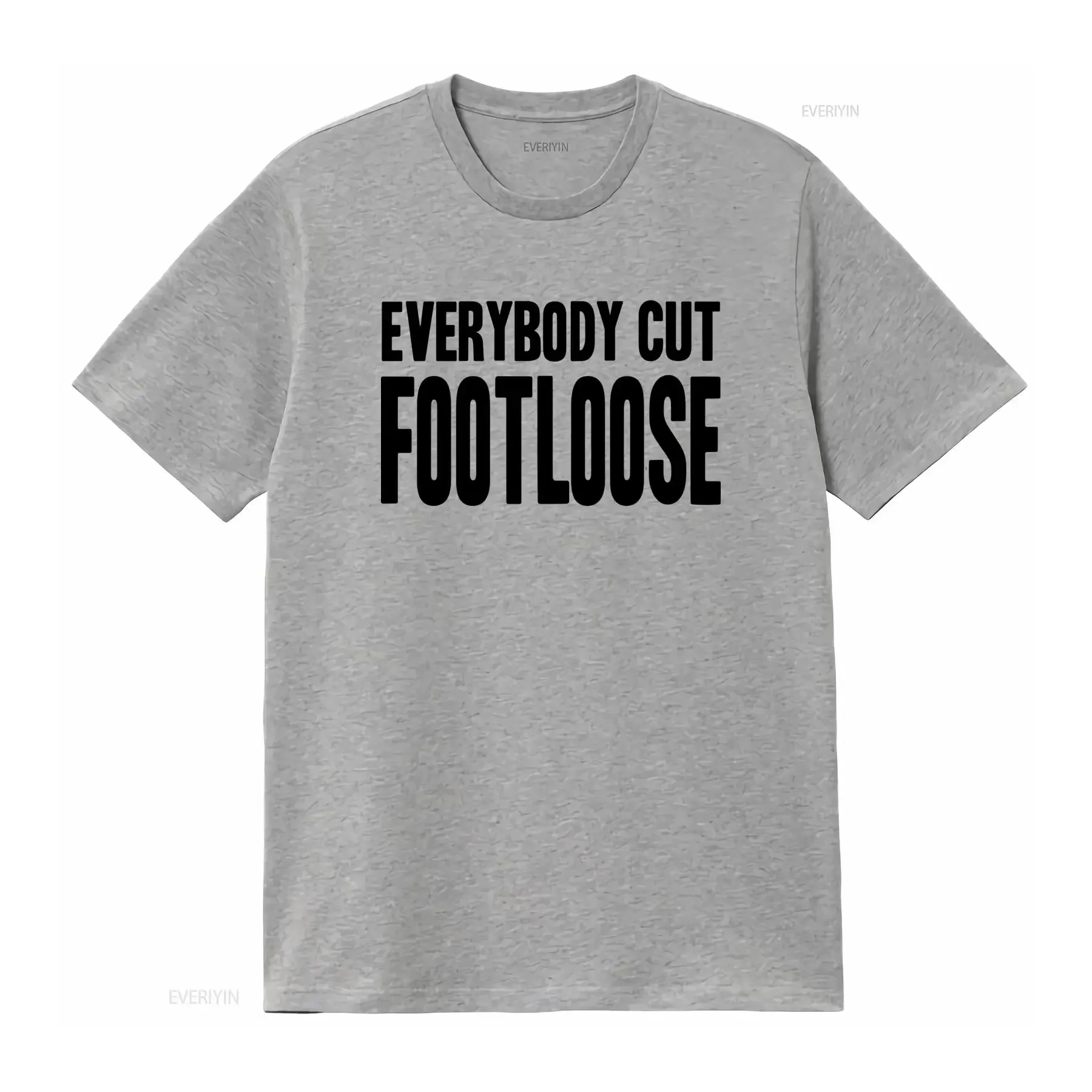 Фото Персонализированная футболка Everybody Cut Footloose для вечеринок в стиле 80-х, девичников и винтажных костюмов, стильная, повседневная, с эффектом потертости. №3