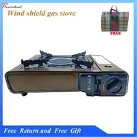 portable gas stove burner grill stove for household outdoor camping barbecue outdoor wind shield camping cooking tool hiking