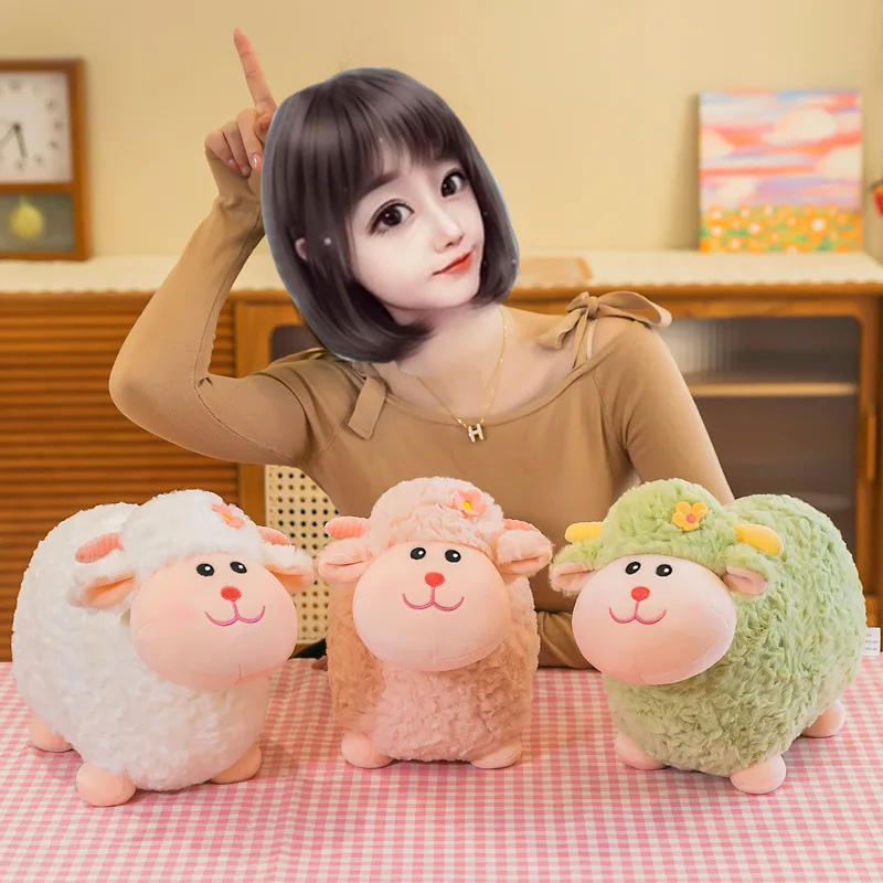 

[Funny] 52cm Stuffed plush toys Simulation cute Sheep Lamb PP cotton Soft Stuffed pillow doll toys for Kids Christmas Gift