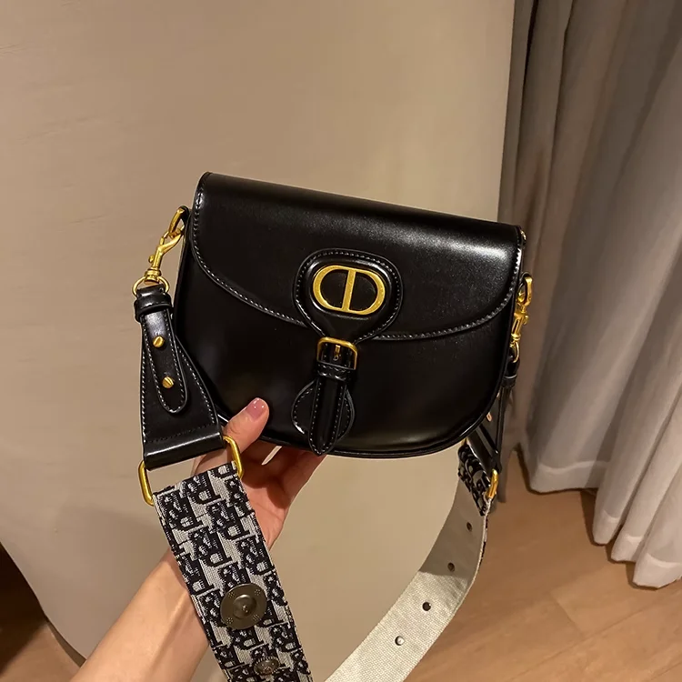 Fashion Wide Shoulder Strap Simple Saddle Bag 2023 New Trendy Women Luxury Bag High Quality Shoulder Messenger Bag