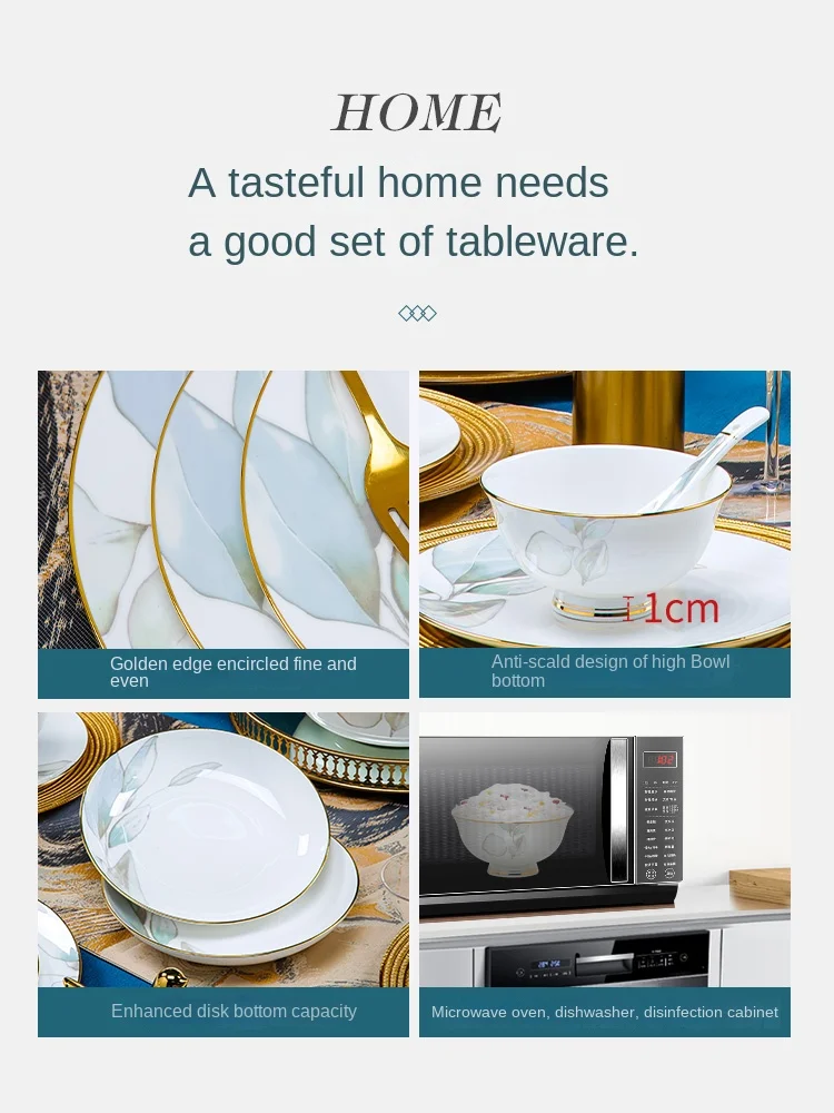 Набор посуды из костяного фарфора