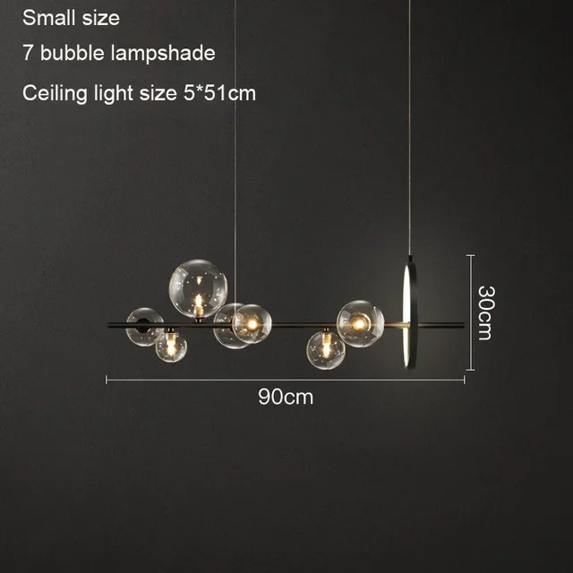 

SANDYHA Круглая стеклянная люстра LED черная
