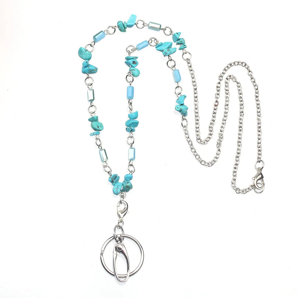 

Women's Fashion Blue Lanyards Retractable Badge Reel Lanyard ID Name Badge Holder Clip