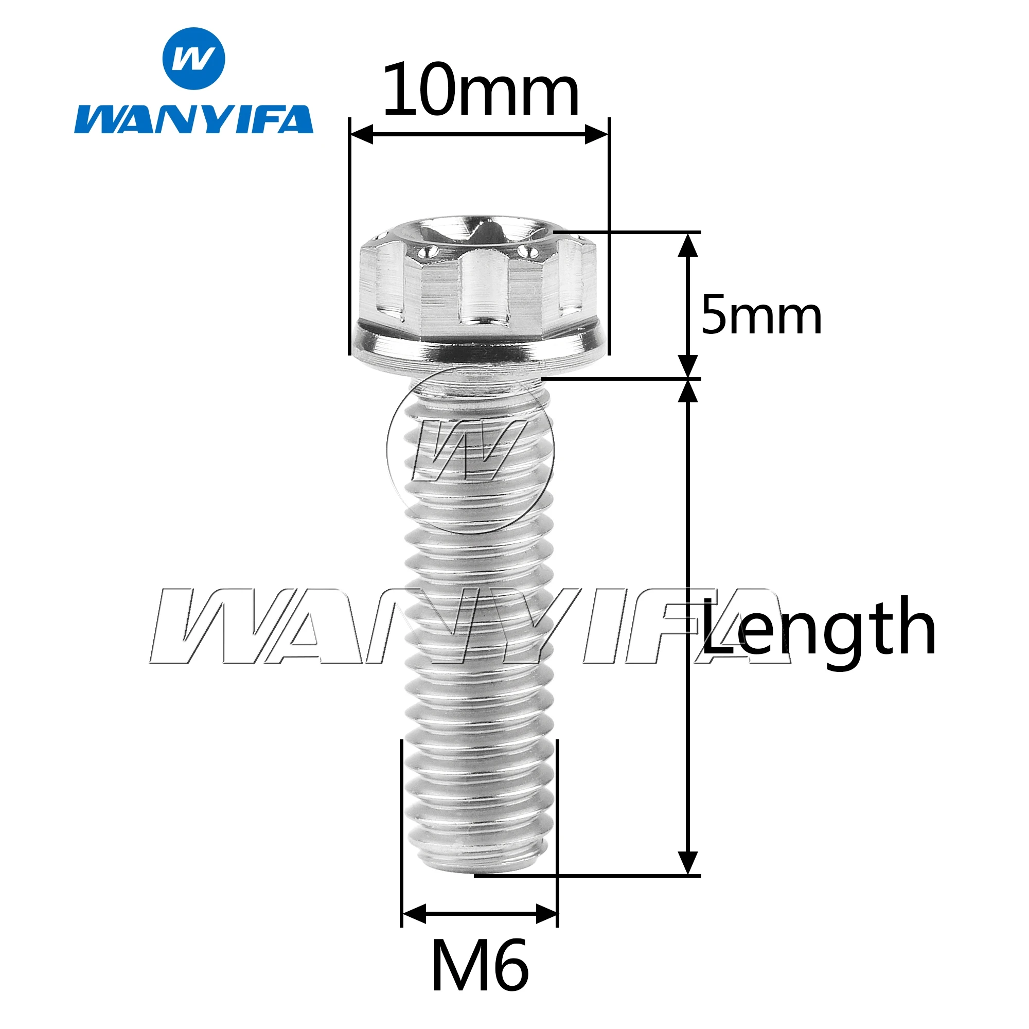 Титановый болт Wanyifa M6x15 20 25 30 мм Torx T30 винт с фланцевой головкой для модификации