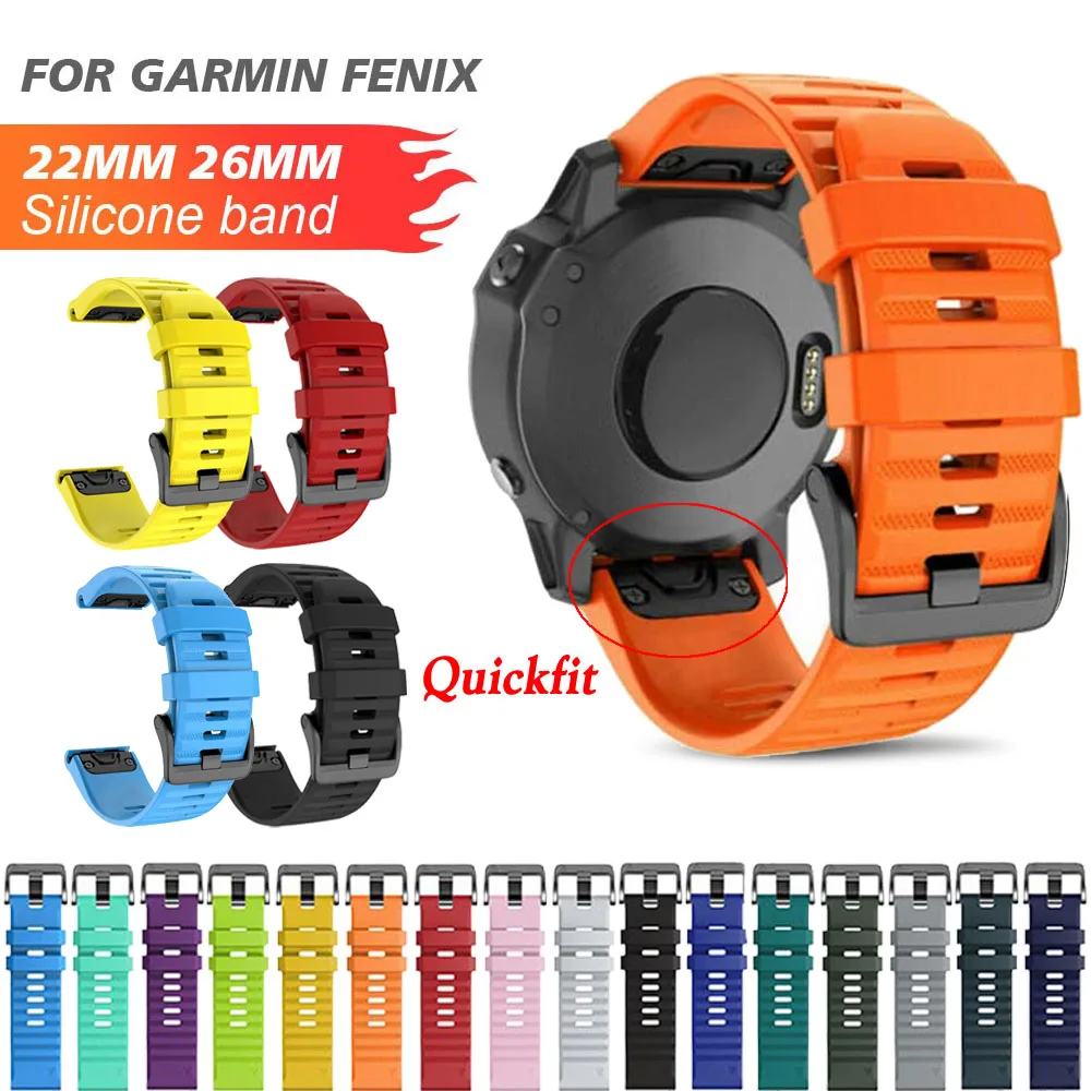 

Ремешок силиконовый для смарт-часов Garmin Fenix 7 7X 6X 6 Pro 5X 5Plus 3HR