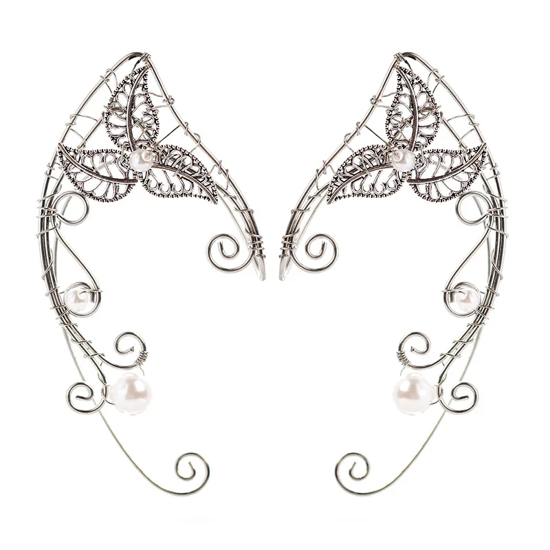 

Наручные ушные манжеты с листьями, серьги-эльфы с крыльями, рукав для ушей без пирсинга, ювелирные изделия для невесты