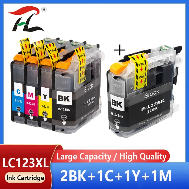 

5pcs For Brother LC123 Ink Cartridge Compatible For MFC-J4510DW MFC-J4610DW Printer Ink Cartridge LC121 MFC-J4410DW MFC-J4710DW