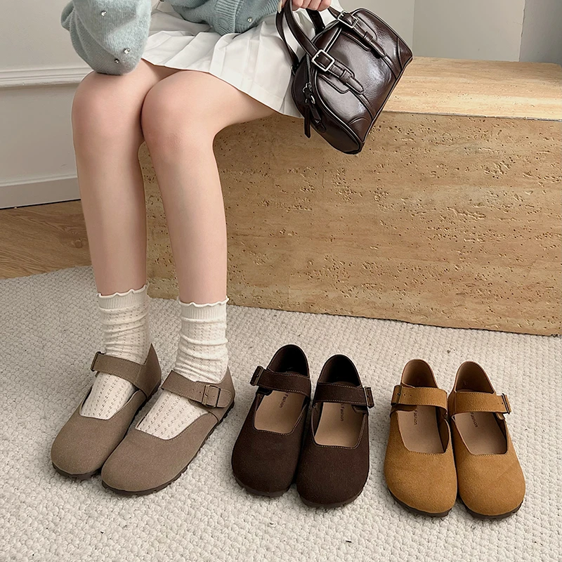 Женская обувь 2024 универсальная женская с круглым носком осеннее новое платье в