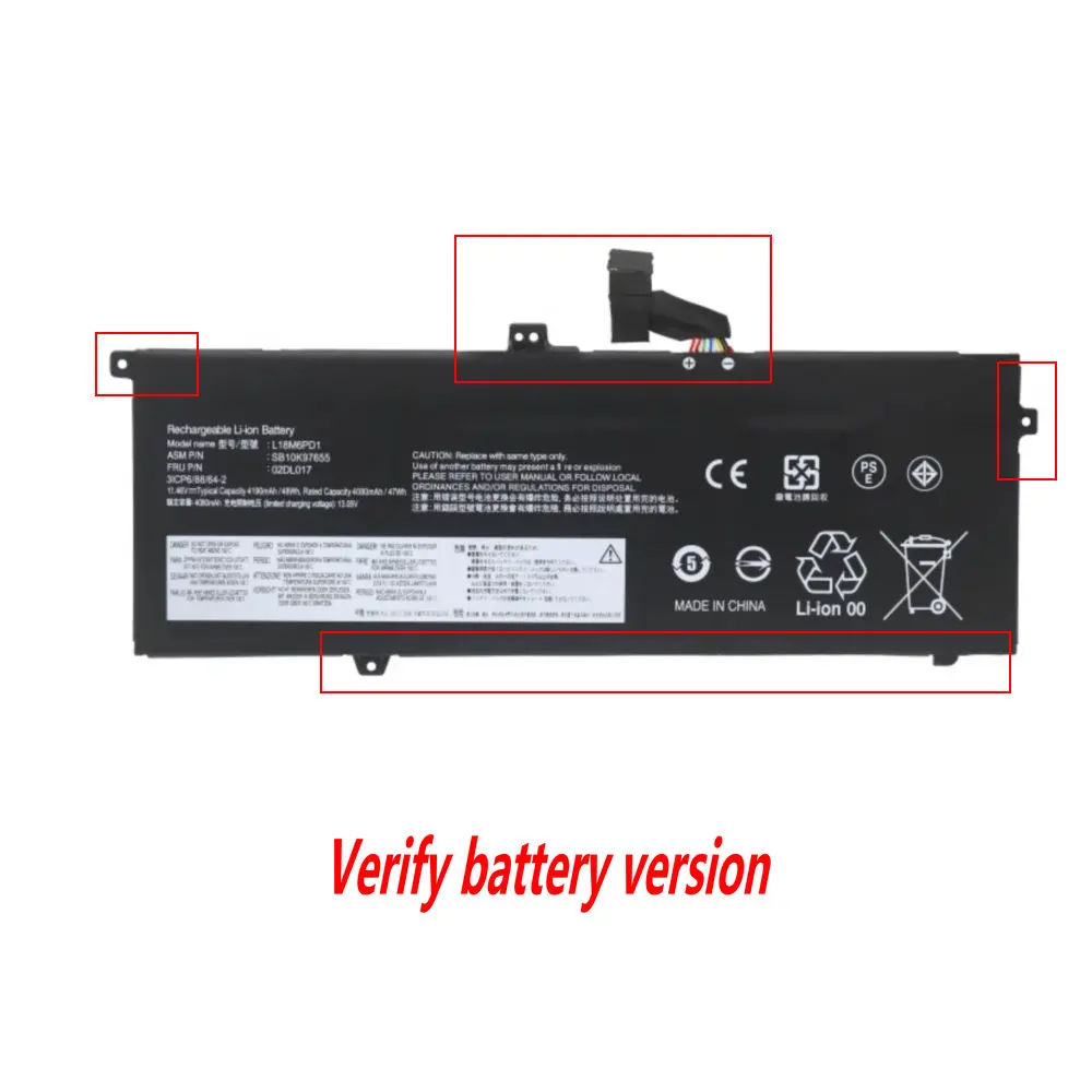 Новый 11 46 В 4080 мАч L18M6PD1 L18C6PD1 SB10K97655 02DL019 аккумулятор для ноутбука Lenovo Thinkpad X390 X395