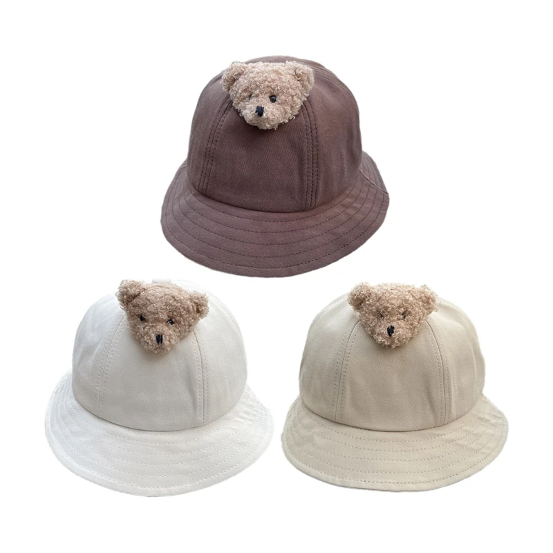 

Детская шляпа с широкими полями, Детская шляпа рыбака, плюшевая Панама с медведем, Детские аксессуары