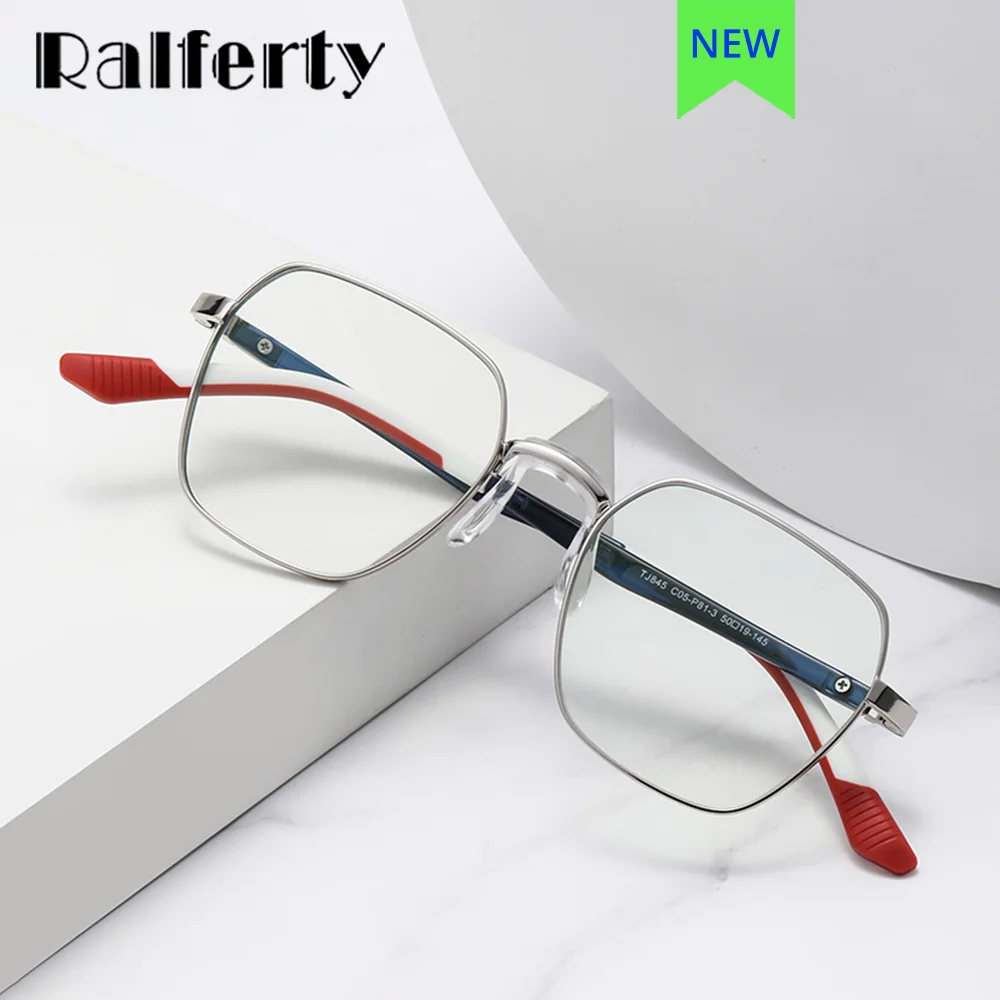 

Ralferty, узкие металлические оправы для очков, женские квадратные оправы для очков, без диоптрий, оптические очки для близорукости, оправа, анти-синие очки