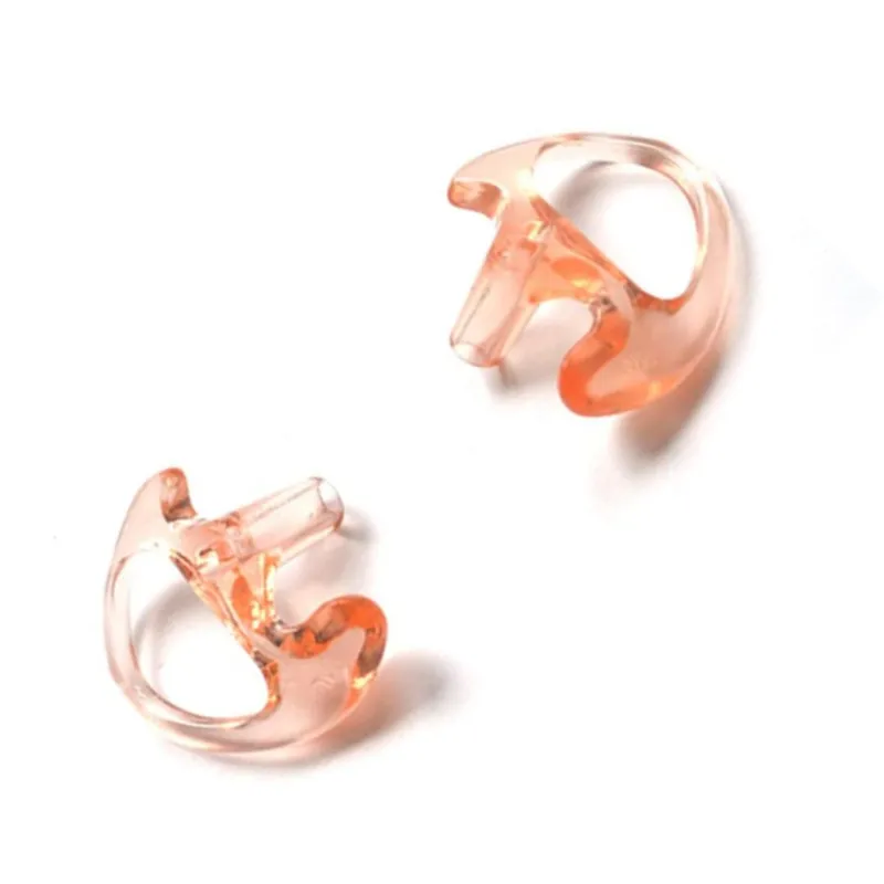 2 Pack 3.5mm Police Listen Only Acoustic Tube Earpiece with One Pair Medium Earmolds for Speaker Mics