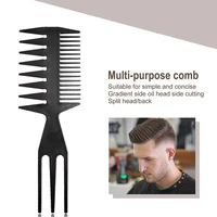 mens oil head comb back wide tooth comb double side combs fish bone shape hair brush comb retro oil head styling
