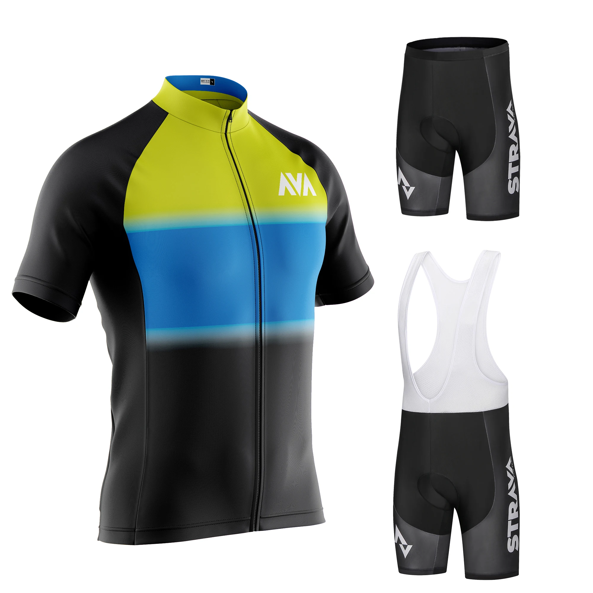 

STRAVA Pro Team Cycling Jersey Men Set Bib Shorts Set Summer Bike Jersey Bicycle Racing Uniform Clothes