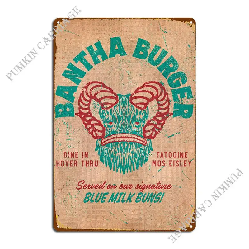 

Металлический плакат с надписью «Bantha бургеры»
