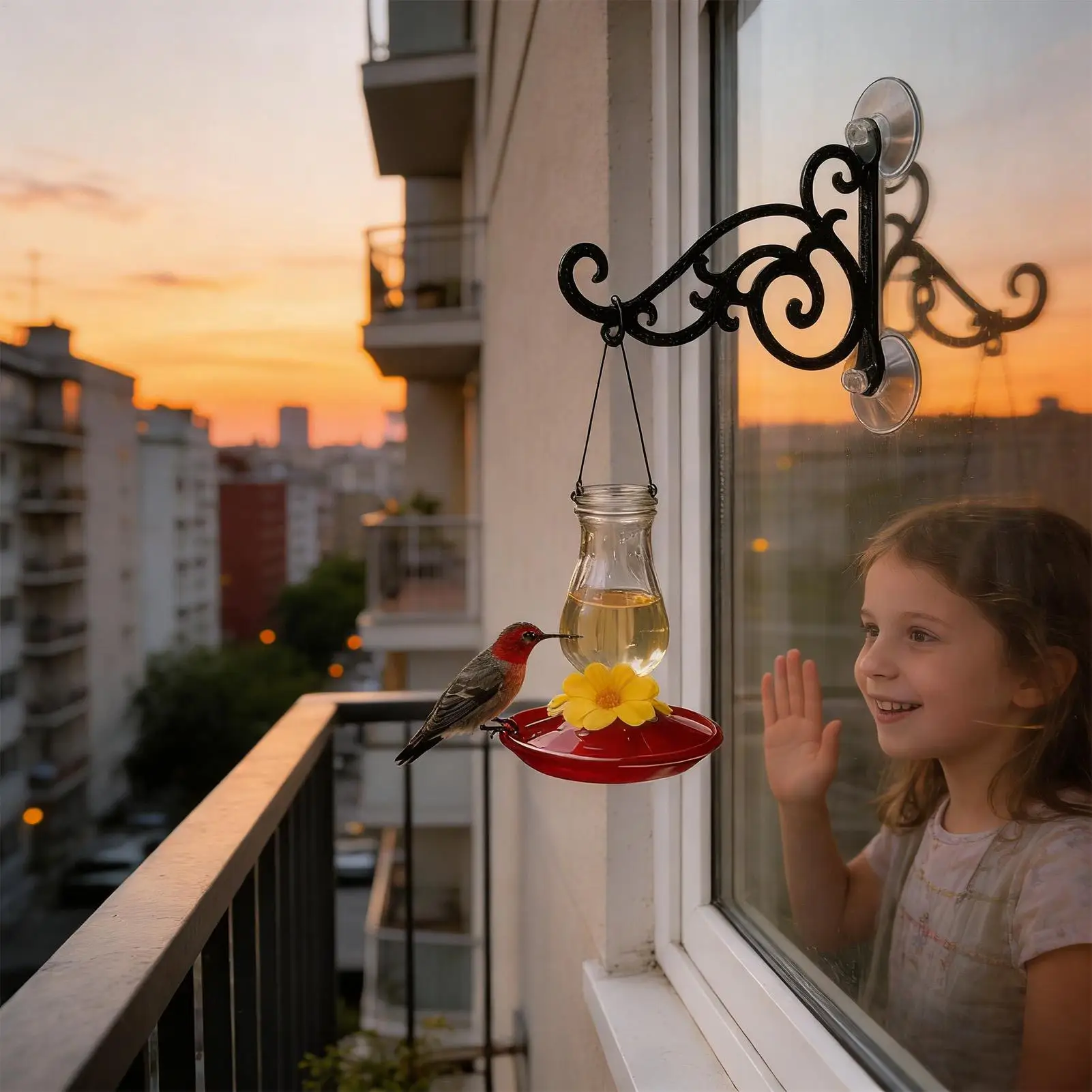 Фото Крепление-крючок для кормушки для птиц на присоске, кронштейн для кормушки на окно, для балкона, сада, террасы, перил, ограждения, дозатор для воды №1