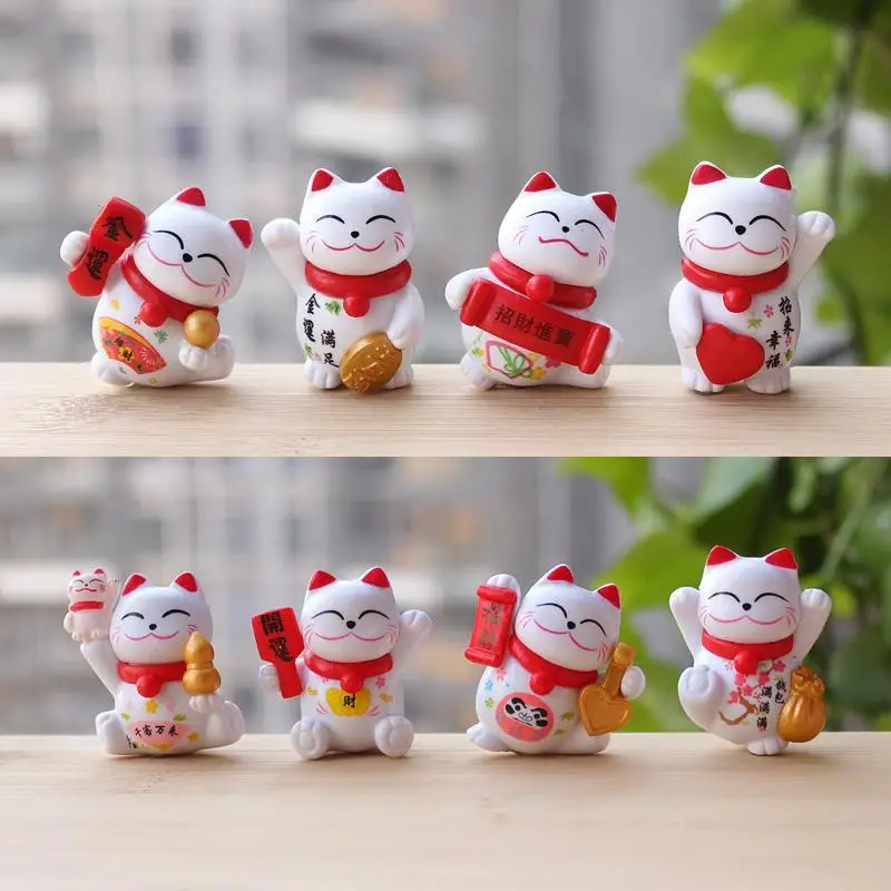 

Cat Oranment Birthday Gift Checkout Counter Decor Japanese/Chinese Style Wealth Shaking Hands Lucky Cat Waving