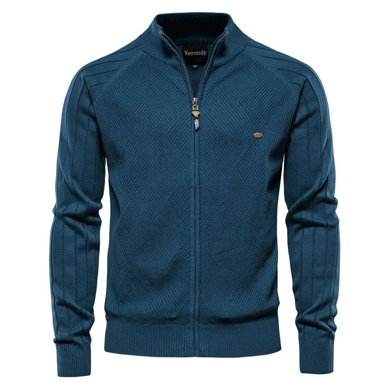 

Verondy Men Jackets Zipper Male Solid Autumn Spring Knittwear