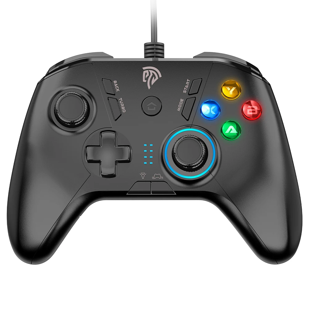 

EasySMX SL-9111 Wired Joystick PC Controller Gamepad For PS3 Android TV Box Phone LED Customized Buttons Vibration Turbo Control