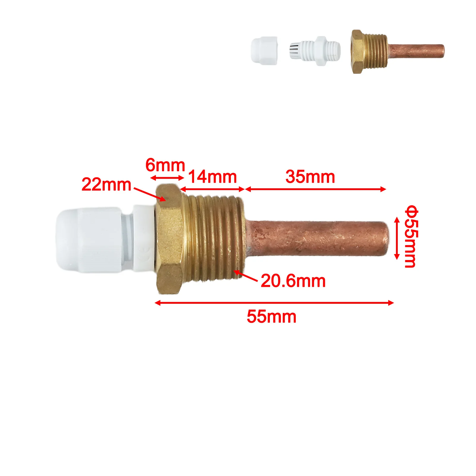 1 шт. 42-300 мм латунная термогильза водонепроницаемая для BSP DN15 резьба 6 МПа давление