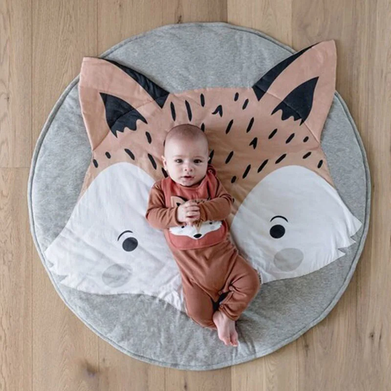 

90CM Round Baby Playmat Soft Cotton Play Mats Crawling Creeping Mat Kids Play Rugs Floor Carpet Nursery Children Room Decoration