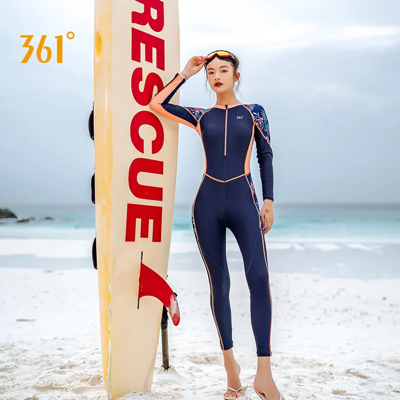 Women Full Body Professional Water Sports Swimsuit Plus Size Long Sleeve Surfing Swim BodySuit Rash Guard Bathing Beach Clothes