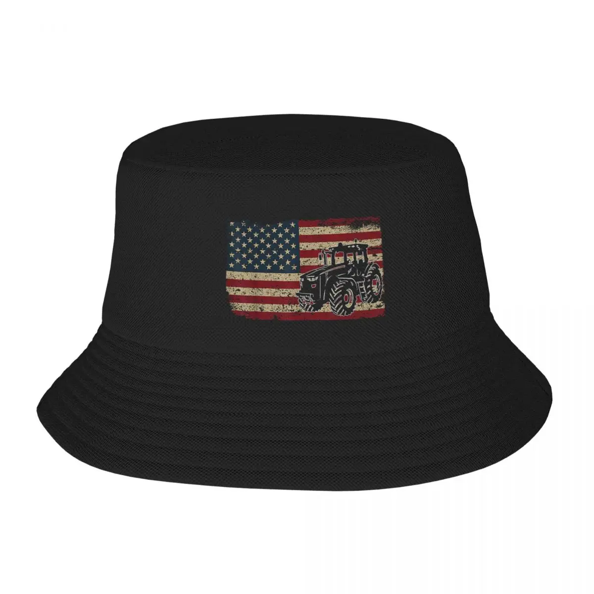 

Farm Tractors USA Flag Patriotic Farming Gift Adult Fisherman's Hat Bob Bucket Hats Men Women Caps fisherman Hat Girl Boy Hat