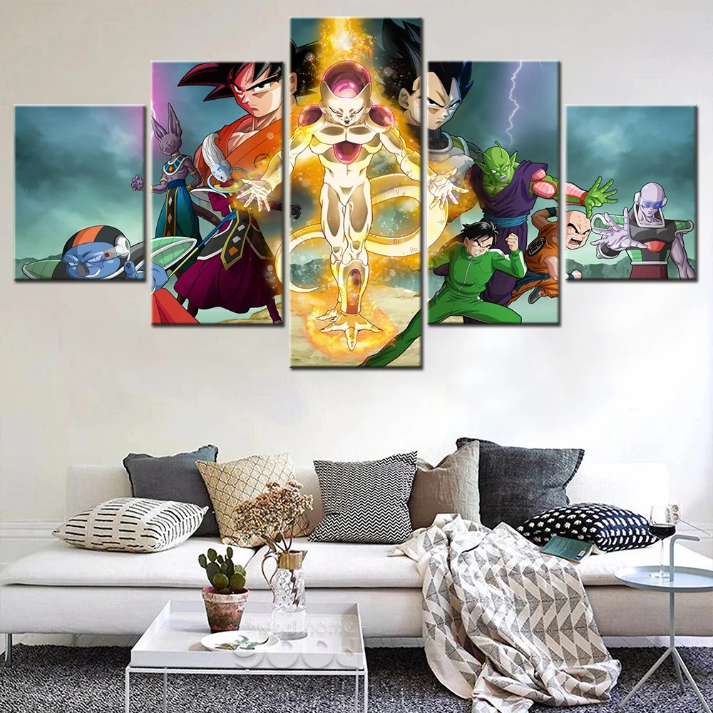

Dragball Characters Pictures 5 Piece Wall Art Modern HD Posters Prints Canvas Painting for Living Room Home Decor Free Shipping