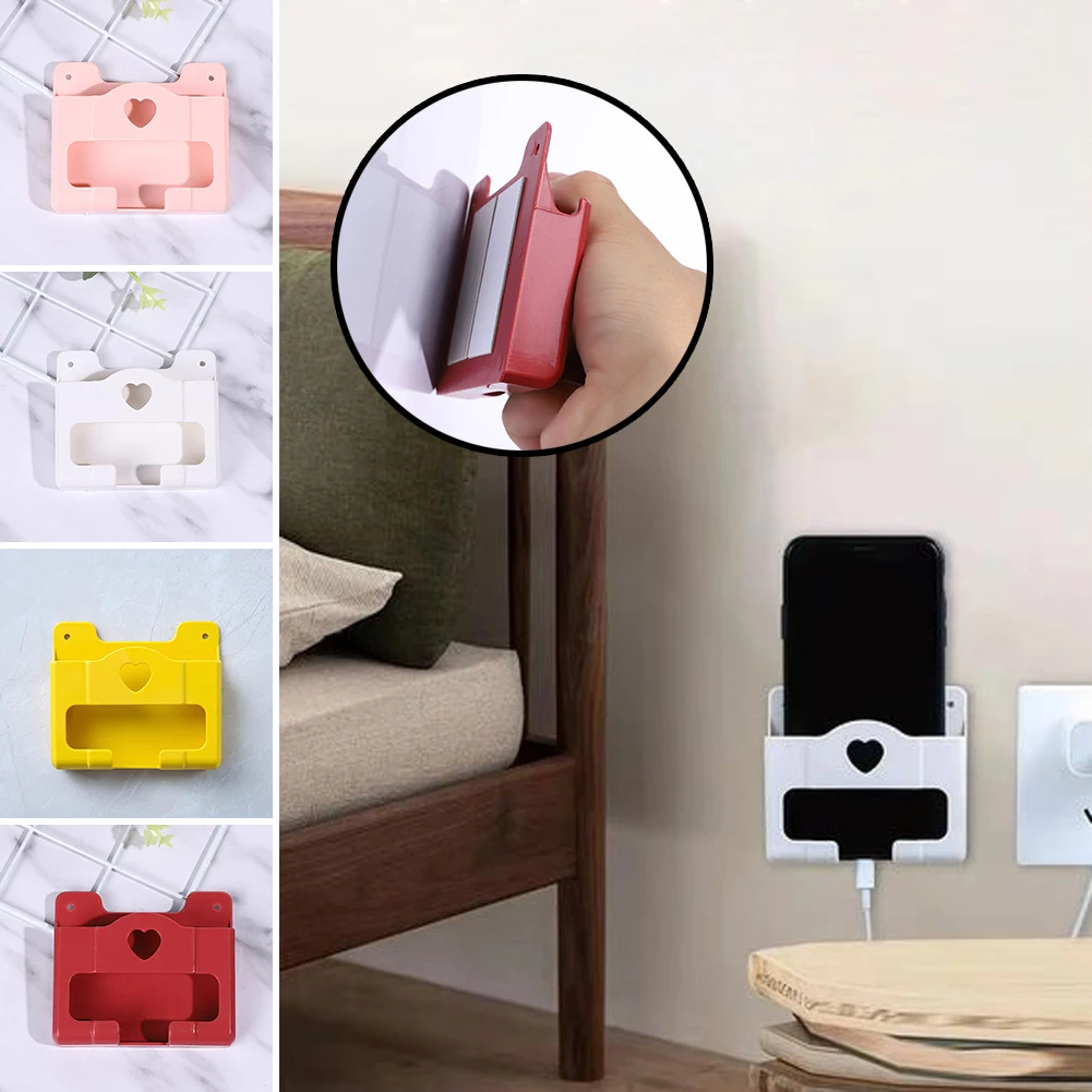 

Wall Mount Phone Plug Holder Mobile Phone Charging Stand Air Conditioner TV Remote Control Storage Box Home Storage Holders Rack